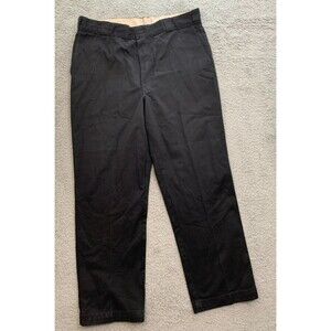Men's Dickies Black Work Pants Trousers - 40 x 32 - 4 Pockets - Hook and Eye